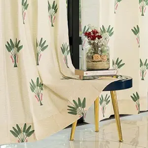 Urban Space 100% Cotton Curtains 5 Feet Long Set of 2, 60-65% Room Darkening With Eyelets/Rings for Hanging
